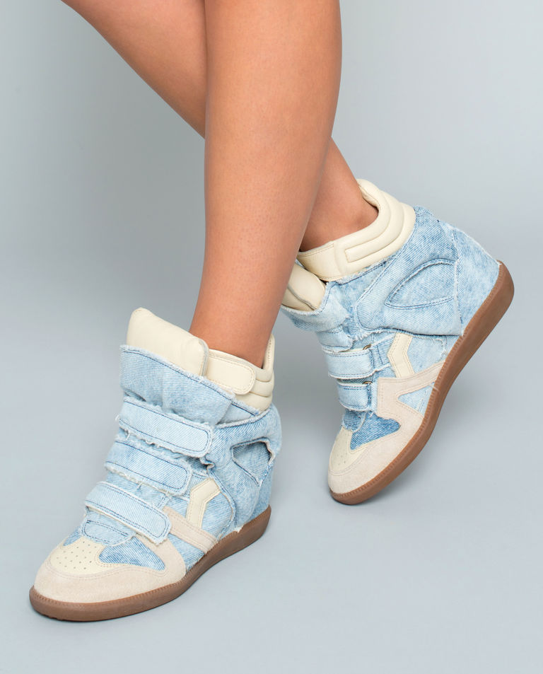 Sneakersy Bekett Denim z ukrytym koturnem 8 cm