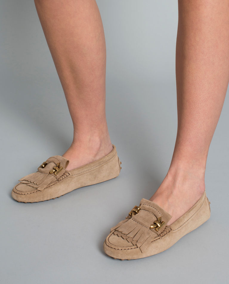 Beżowe loafery Gommino Driving