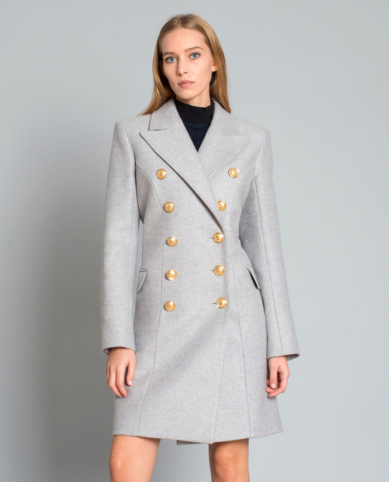 Dwurzędowy płaszcz z domieszką kaszmiru