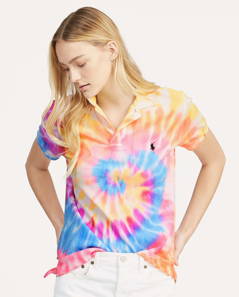 T-shirt polo z kolorową grafiką