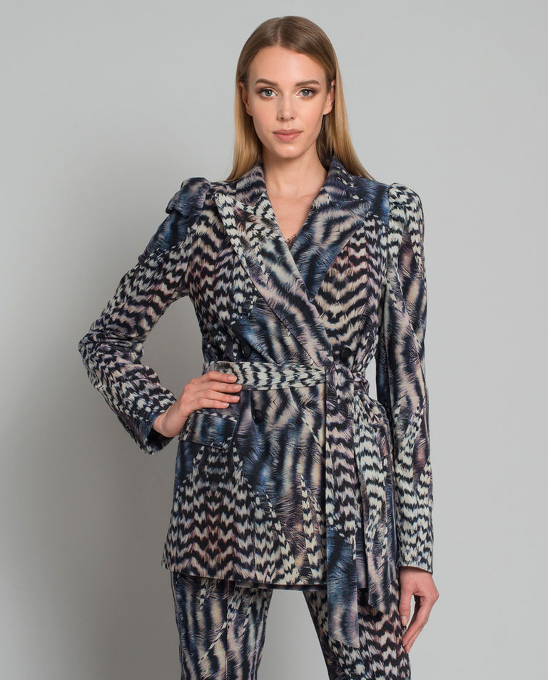 Marynarka z motywem piór