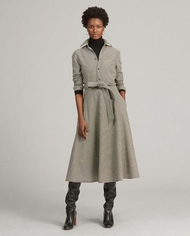 Wełniana sukienka w pepitkę