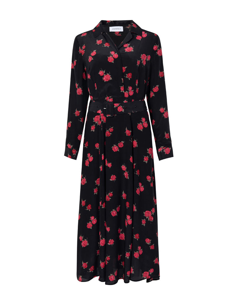 Jedwabna sukienka w róże Bastia