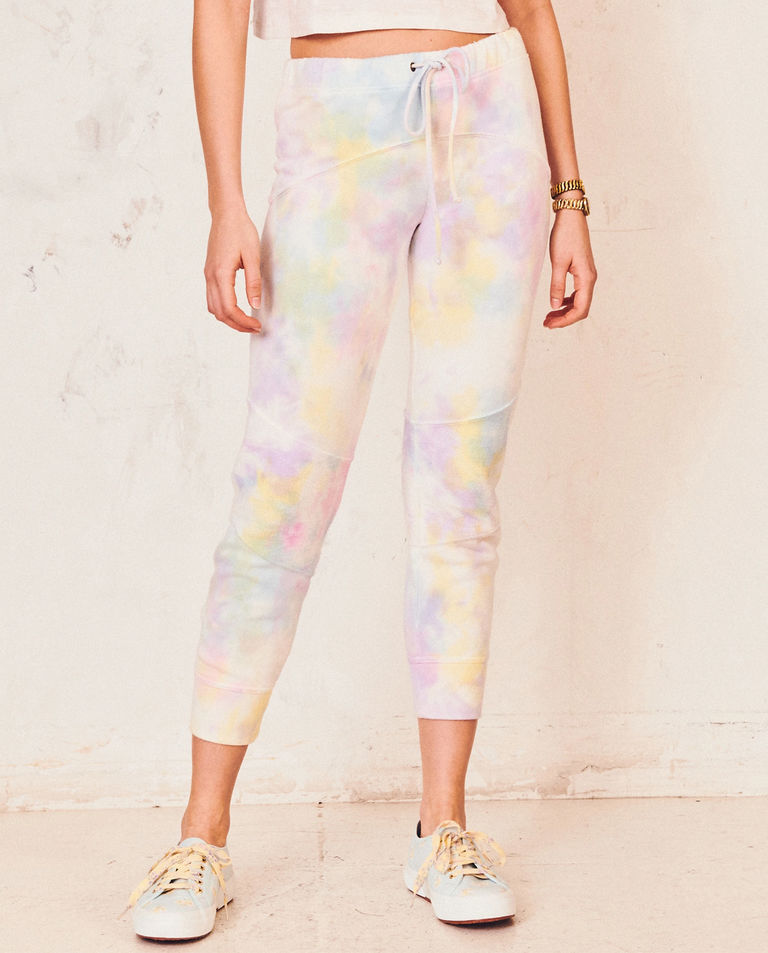 Tęczowe spodnie dresowe Etty