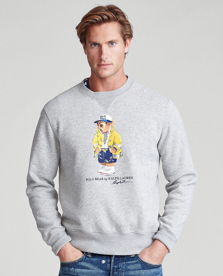 Szara bluza z misiem polo