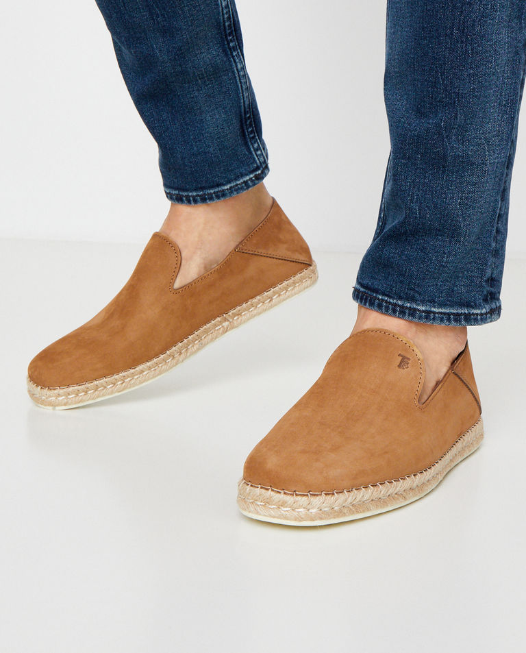 Brązowe espadryle z nubuku