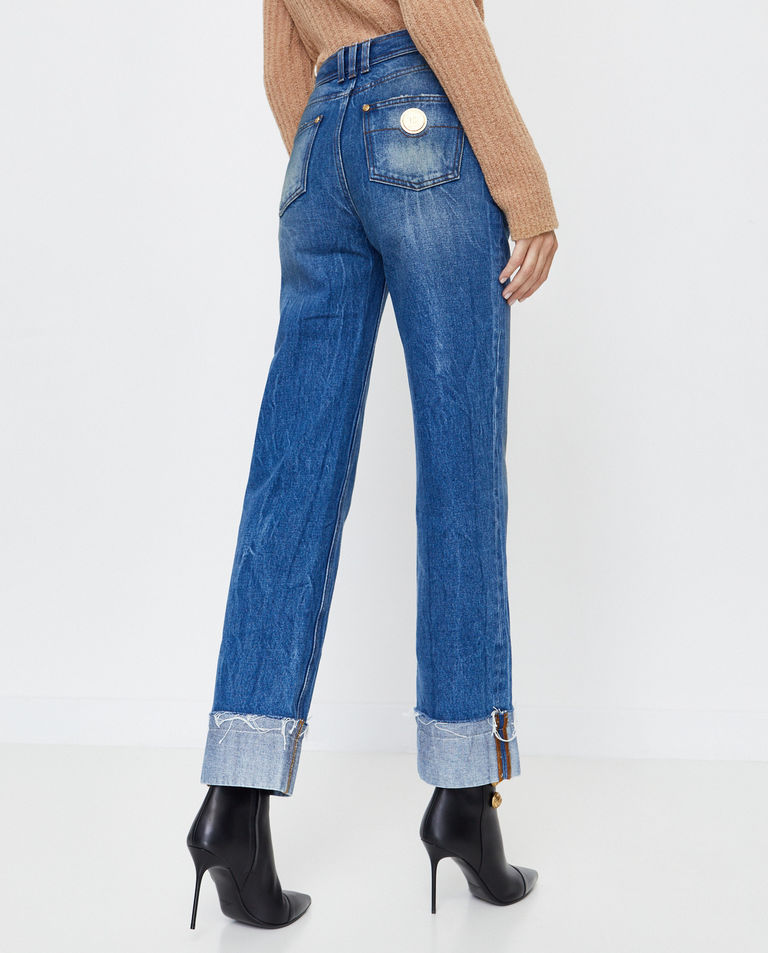 Jeansowe spodnie z prostą nogawką