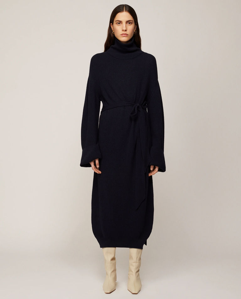 Granatowa sukienka z dzianiny Canaan