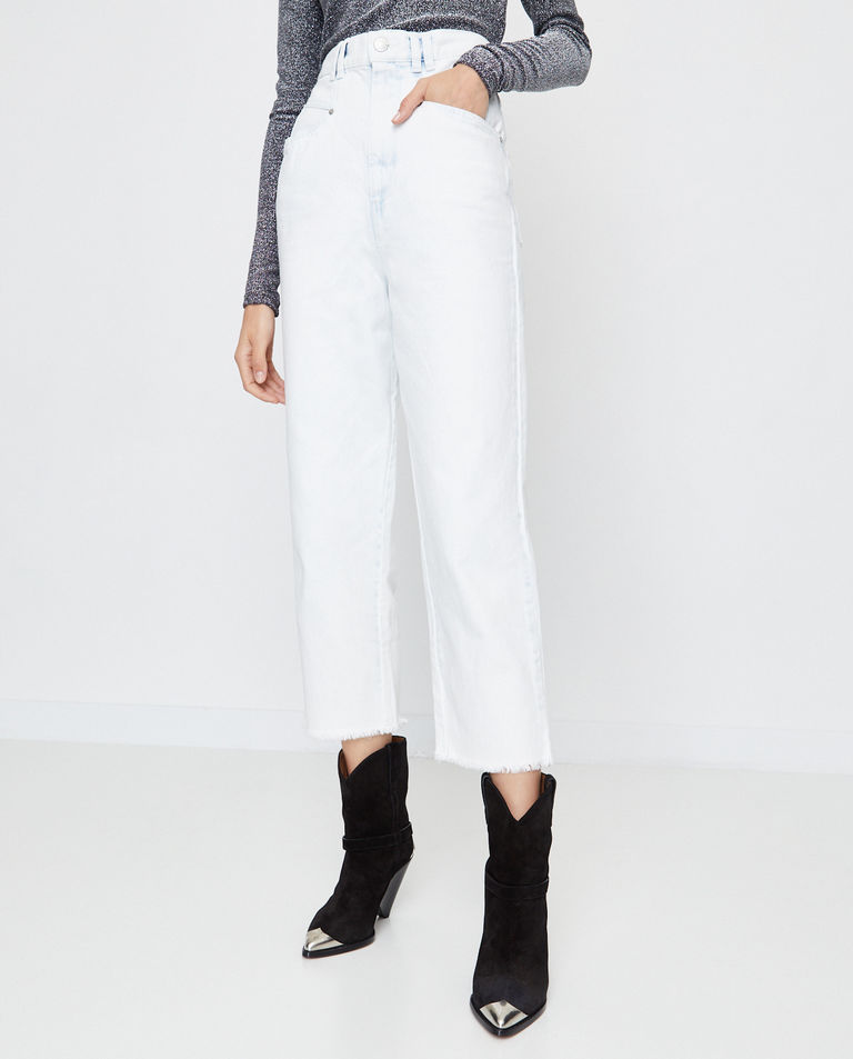 Błękitne jeansy z wysokim stanem Naliska