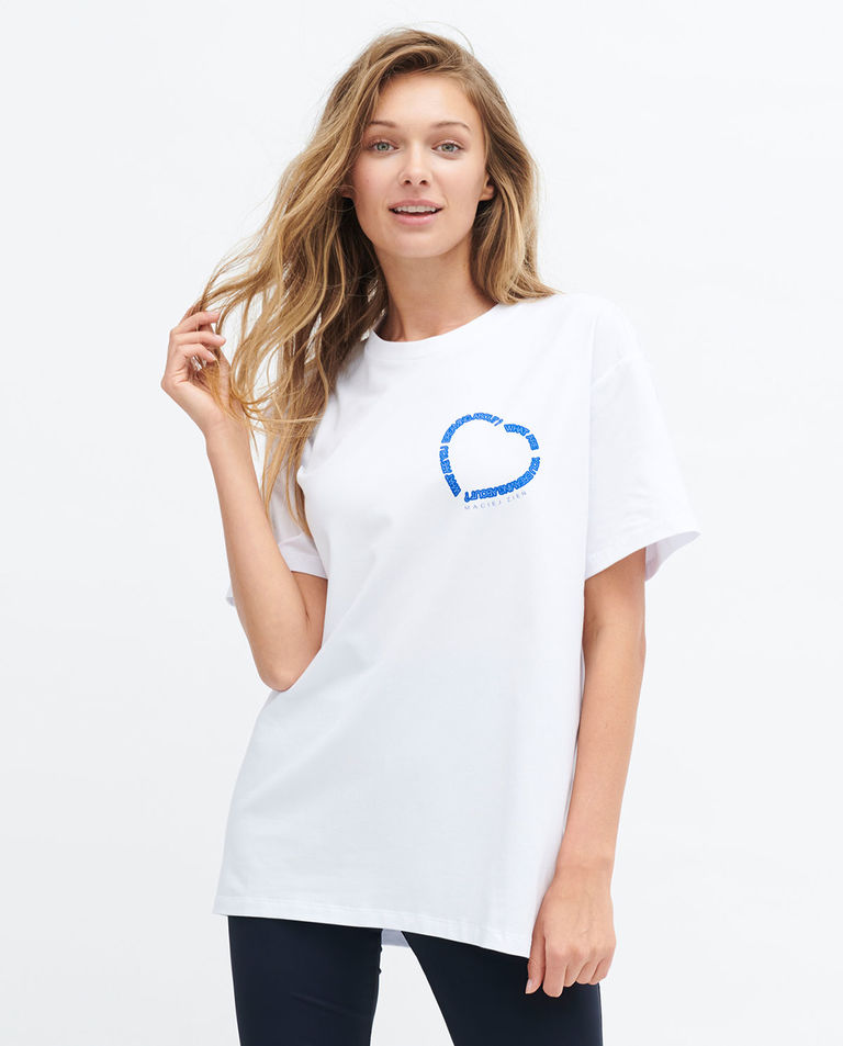 Biały t-shirt z nadrukiem