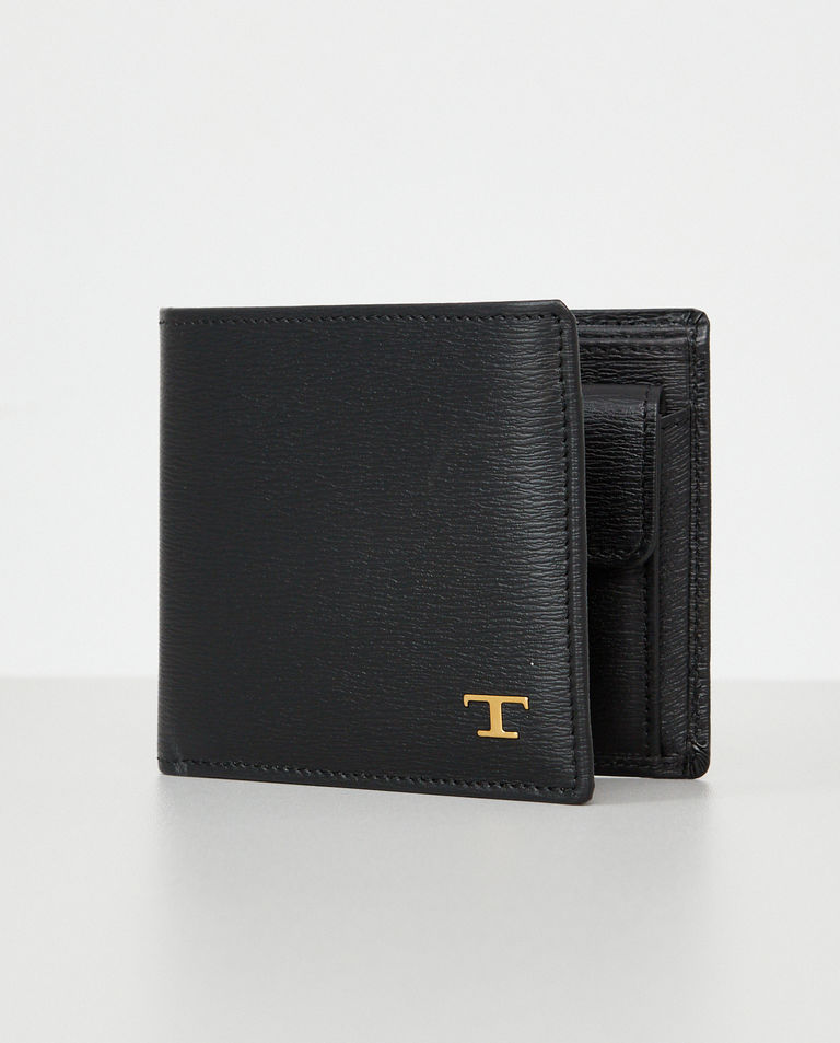 Czarny portfel ze skóry