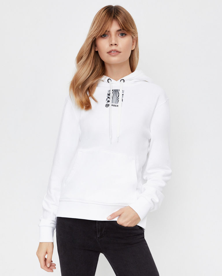 Biała bluza z kapturem