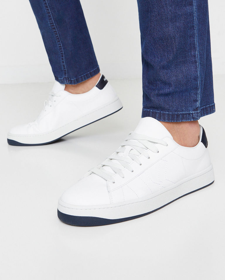 Skórzane trampki z logo Kourt