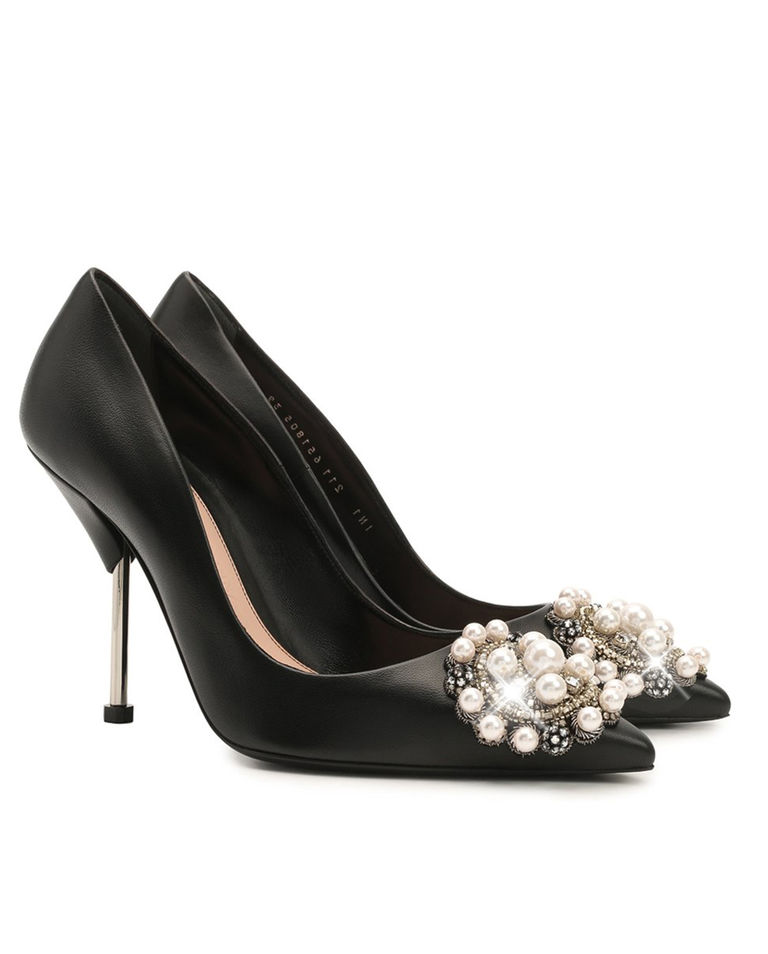 Czarne szpilki ze zdobieniami - Image #2