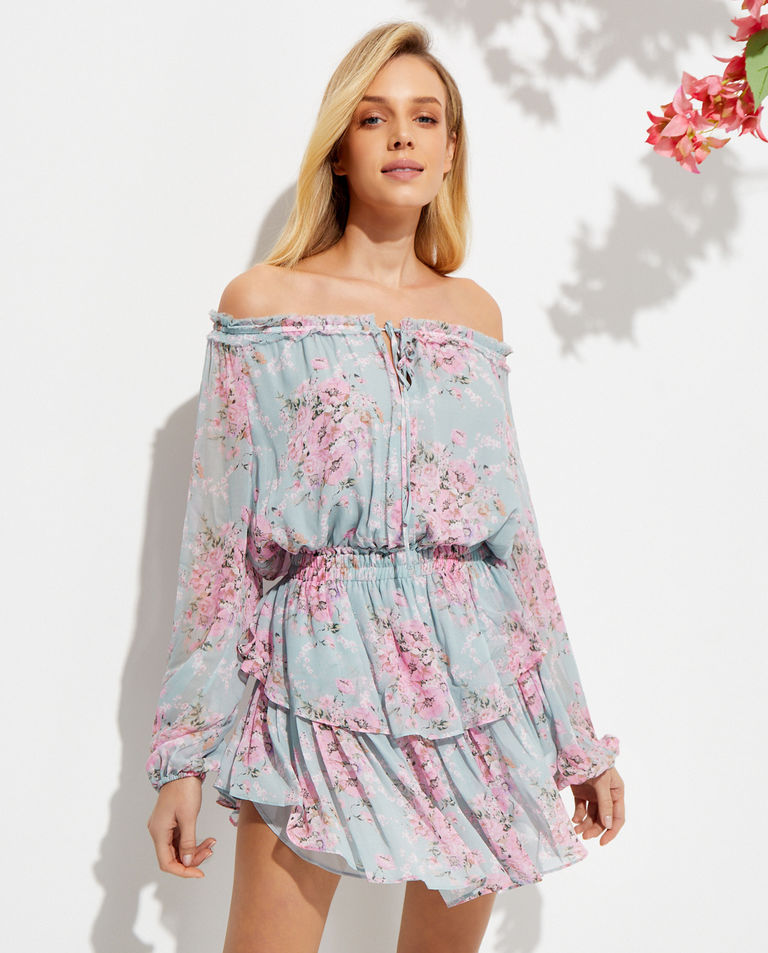 Niebieska sukienka Popover