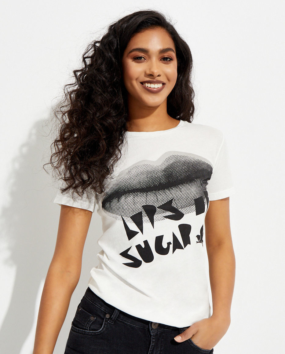 Biały t-shirt Lips of Sugar - Image #0