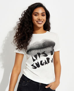 Biały t-shirt Lips of Sugar - Image #0