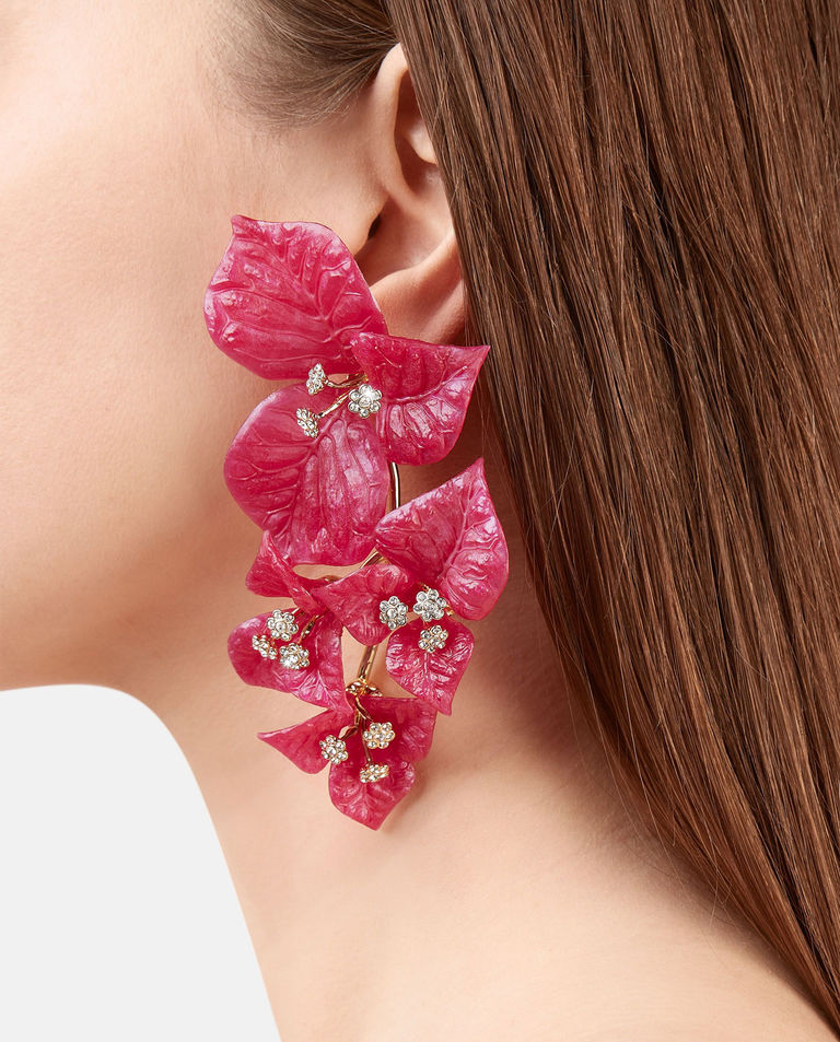 Klipsy z kryształami Bougainvillea