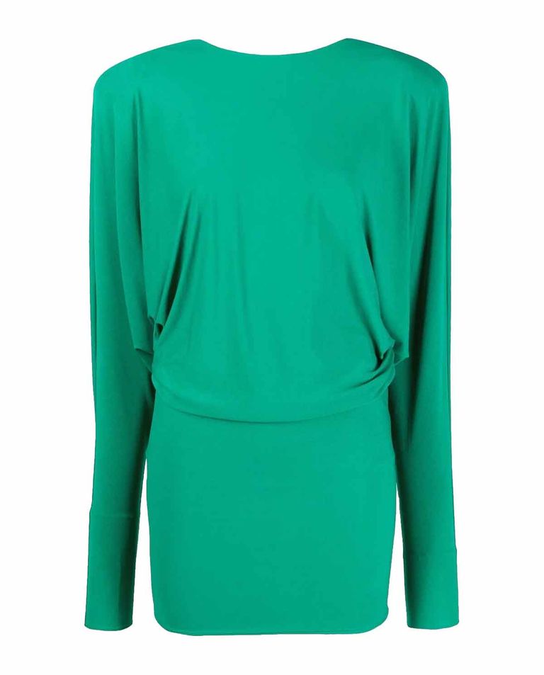 Zielona sukienka z odkrytymi plecami