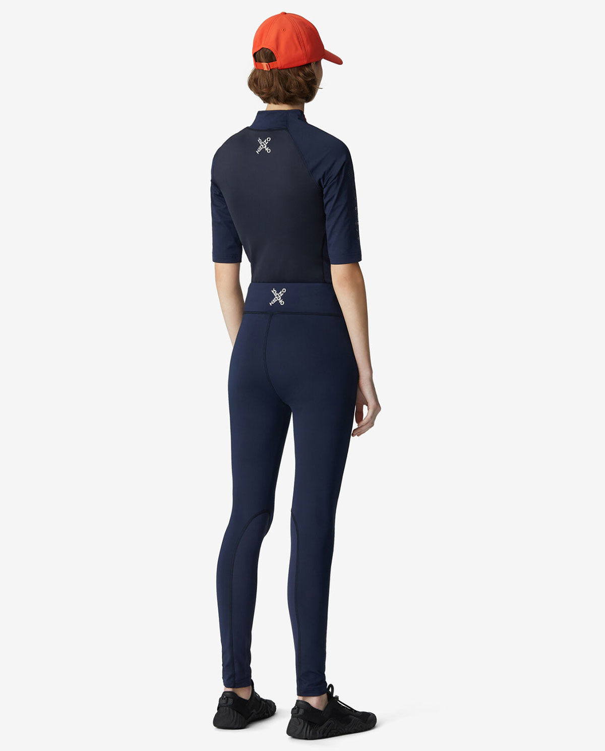 Granatowe leginsy z logo Sport - Image #4