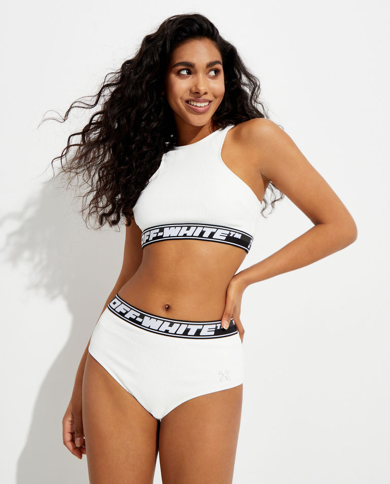 Białe bikini z logo