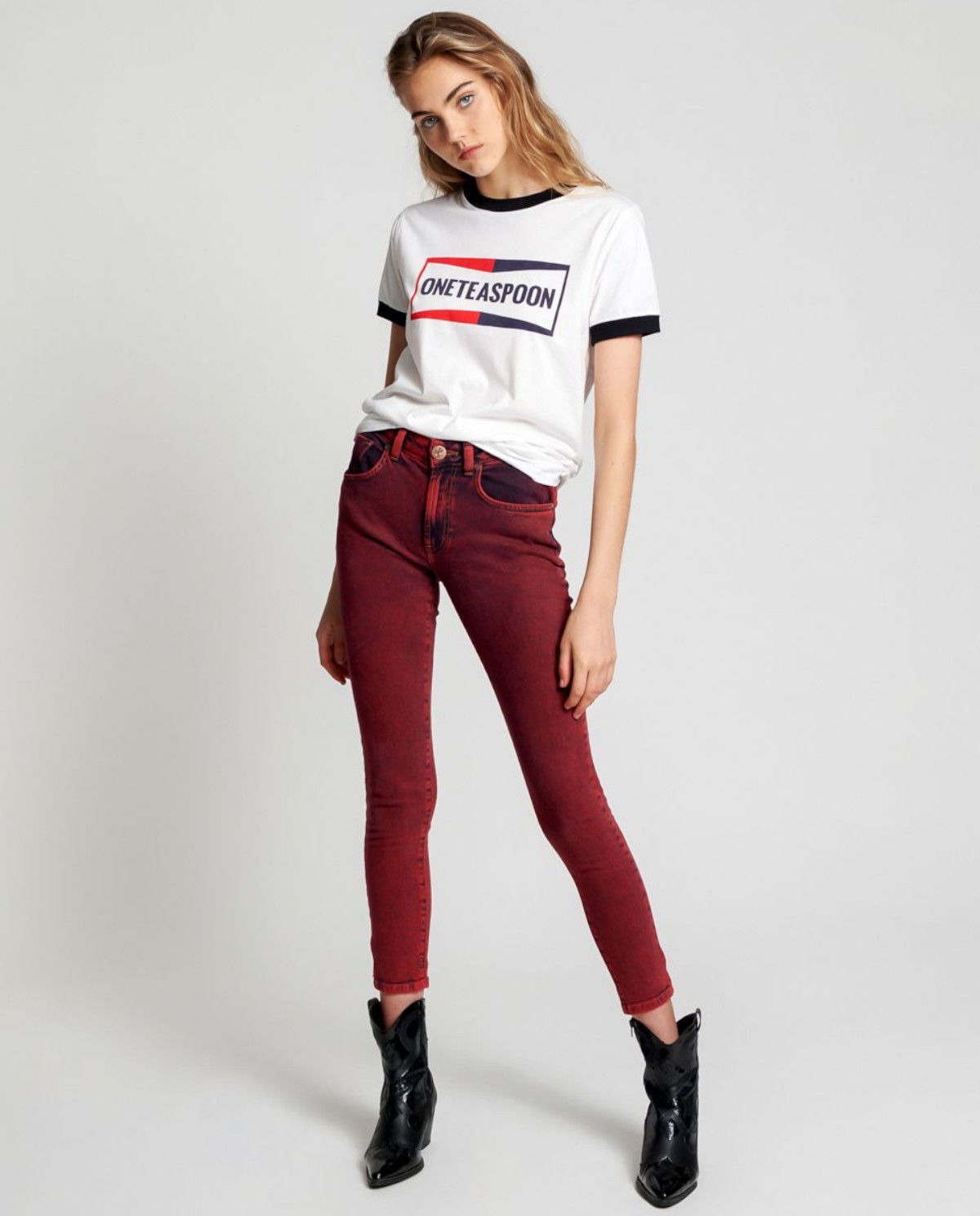 Czerwone jeansy Pistol Red - Image #1