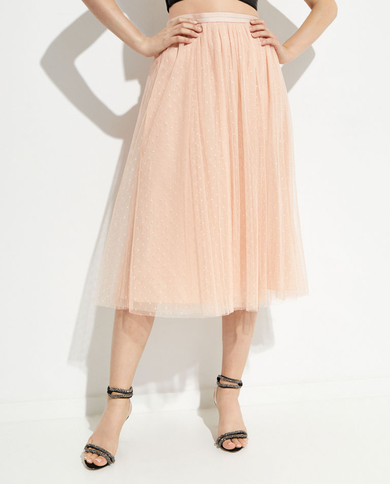 Tiulowa spódnica midi