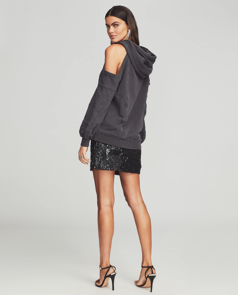 Czarna bluza z kapturem Washed Terry - Image #6