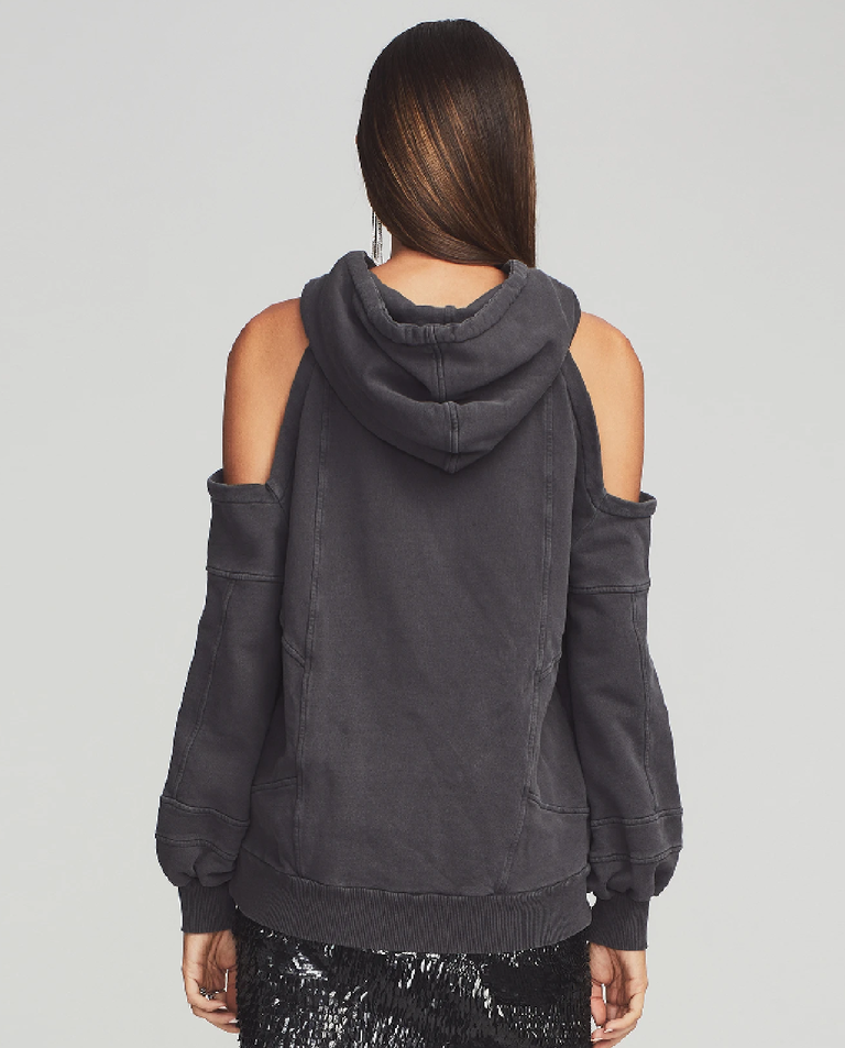 Czarna bluza z kapturem Washed Terry - Image #1