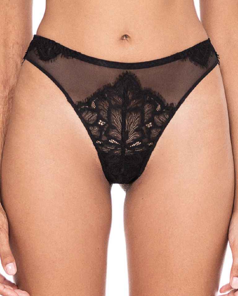 Czarne koronkowe figi Aura Black