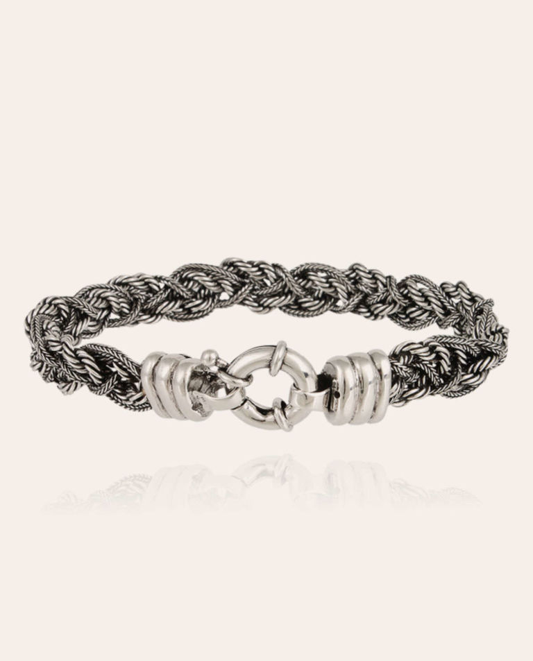 Srebrna pleciona bransoletka Tristan