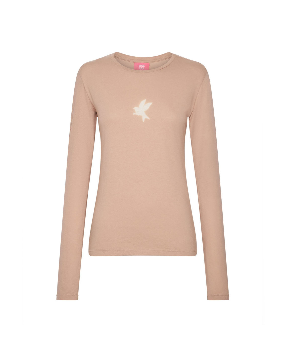 Bladoróżowy bawełniany longsleeve - Image #4