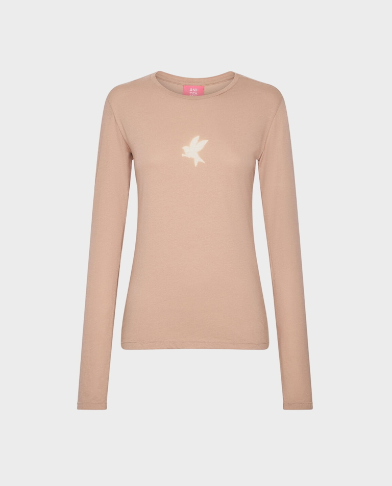 Bladoróżowy bawełniany longsleeve