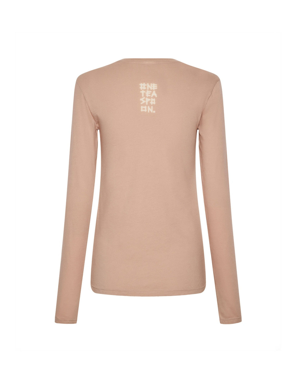 Bladoróżowy bawełniany longsleeve - Image #5