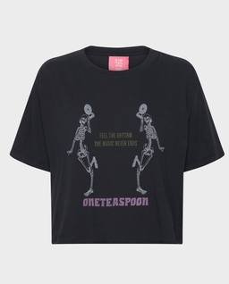 Granatowy t-shirt z nadrukiem - Image #0