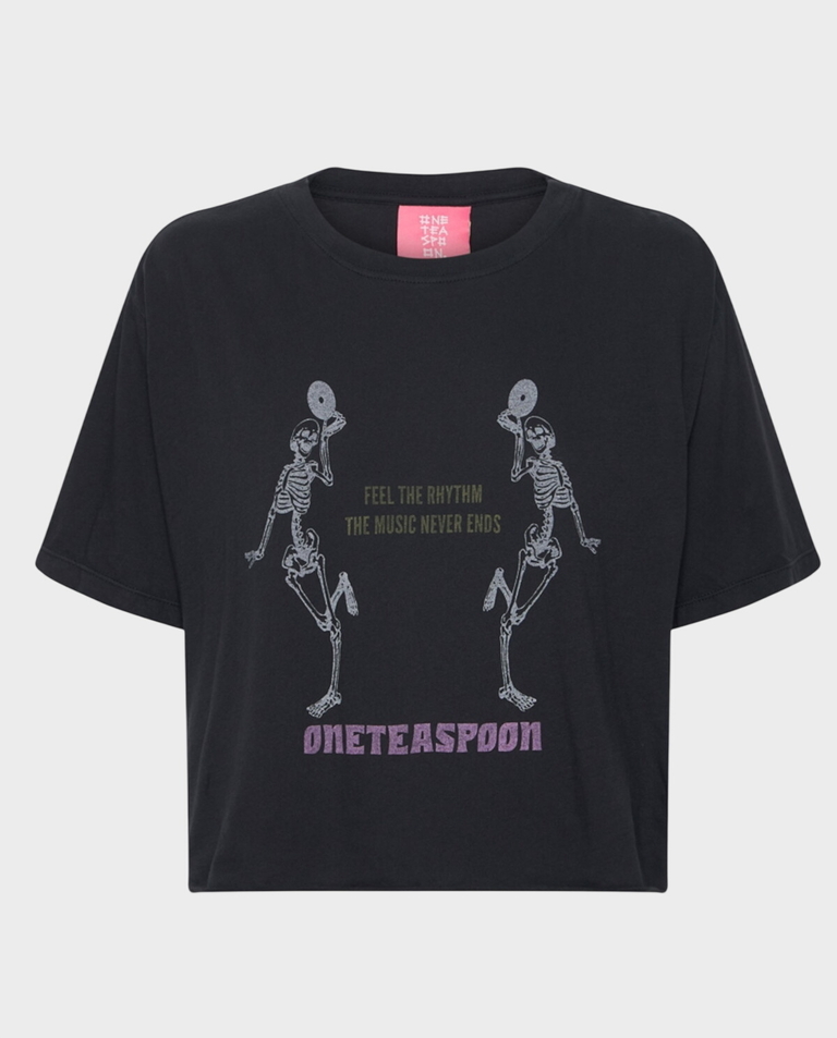 Granatowy t-shirt z nadrukiem