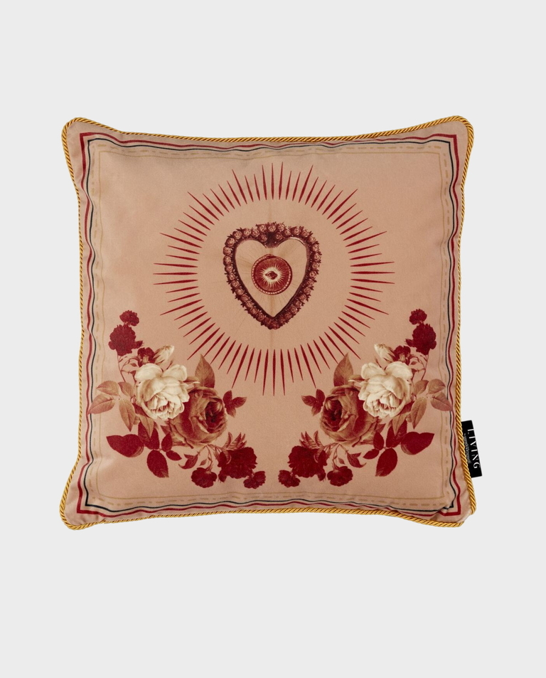 Beżowa poduszka dekoracyjna z wypełnieniem