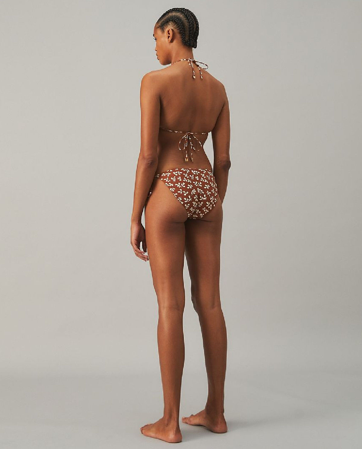 Brązowy wiązany dół od bikini - Image #3