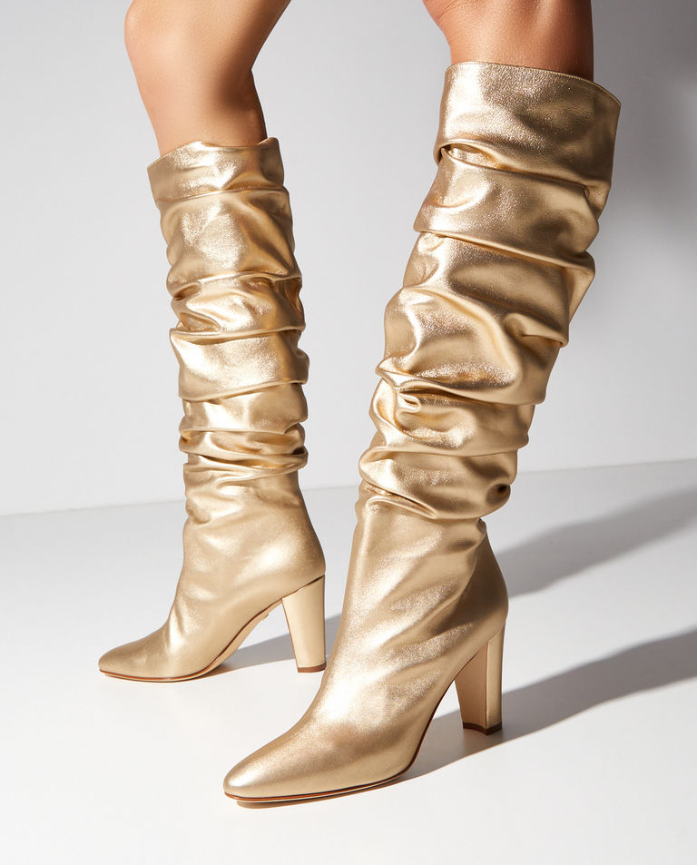 Marszczone kozaki ze skóry Calassohi - EDYCJA LIMITOWANA