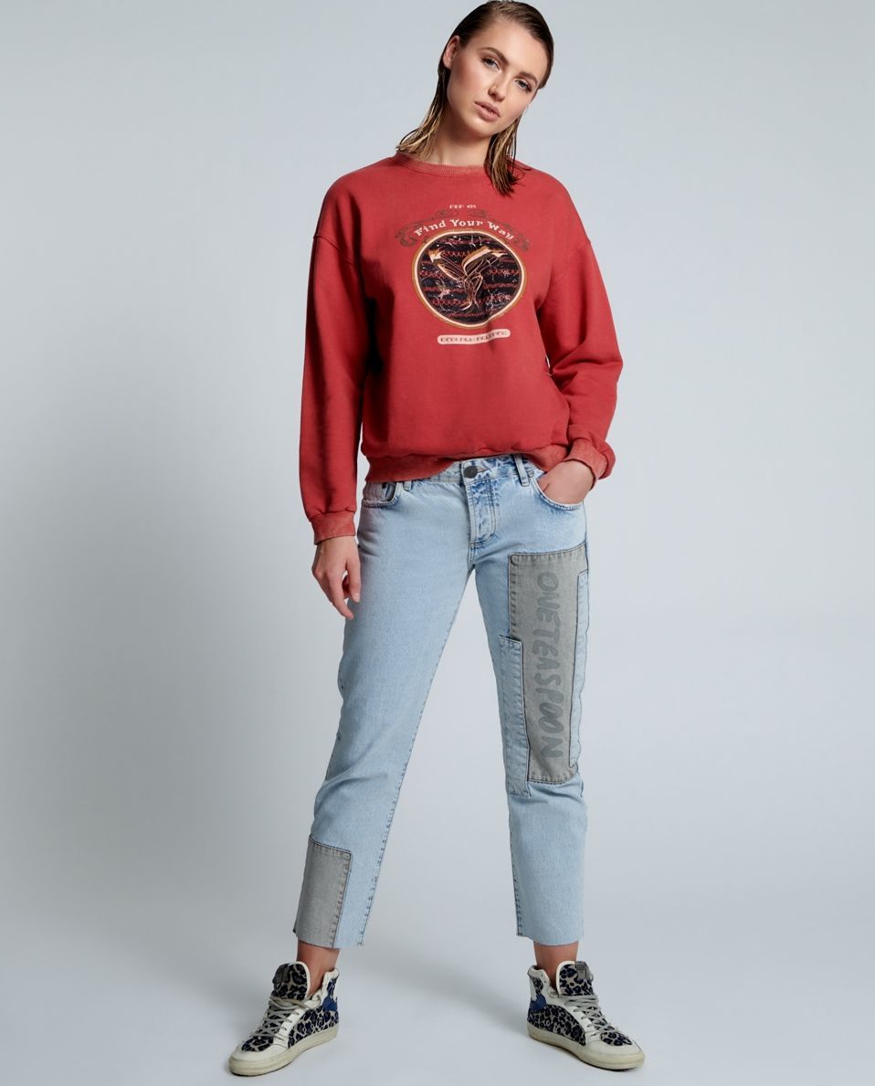 Patchworkowe jeansy Circus Trucker Low Waist - Image #2