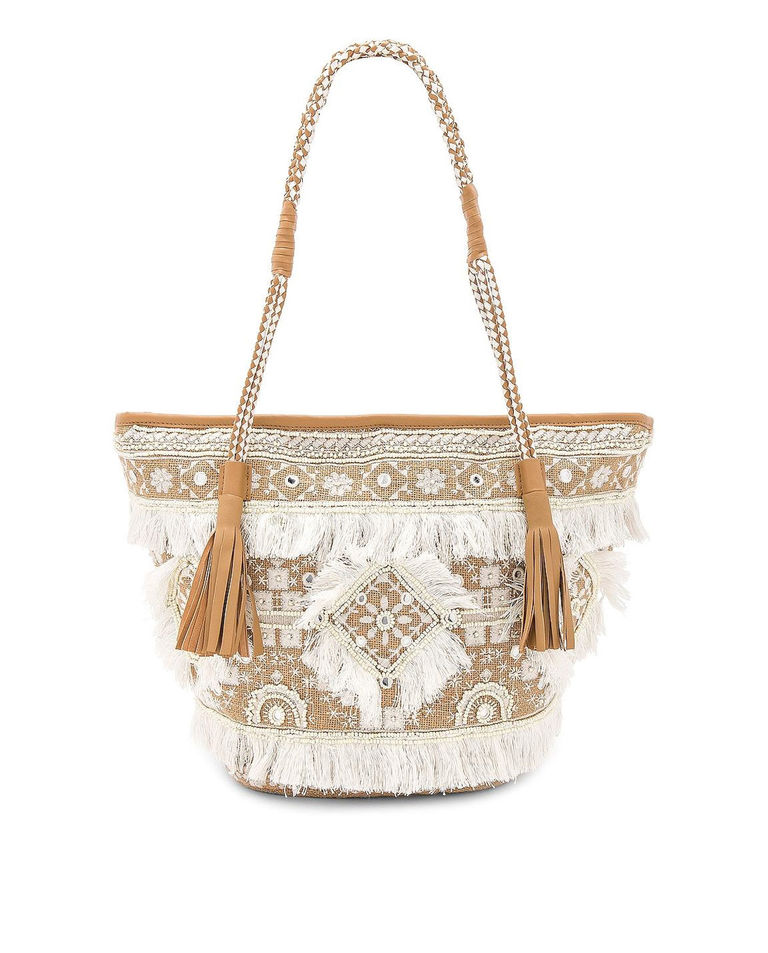 Haftowana torba shopper z frędzlami Belly