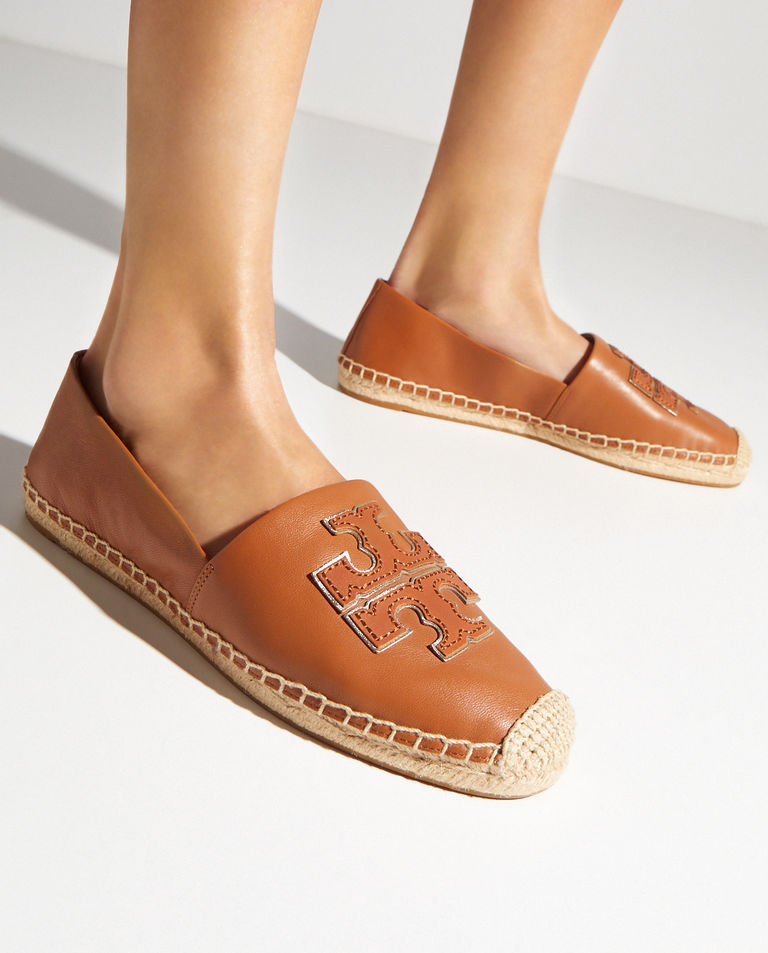 Brązowe espadryle ze skóry Ines