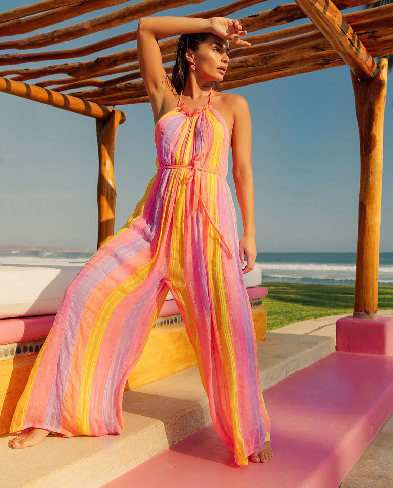 Kolorowy kombinezon w pasy SOPHIE