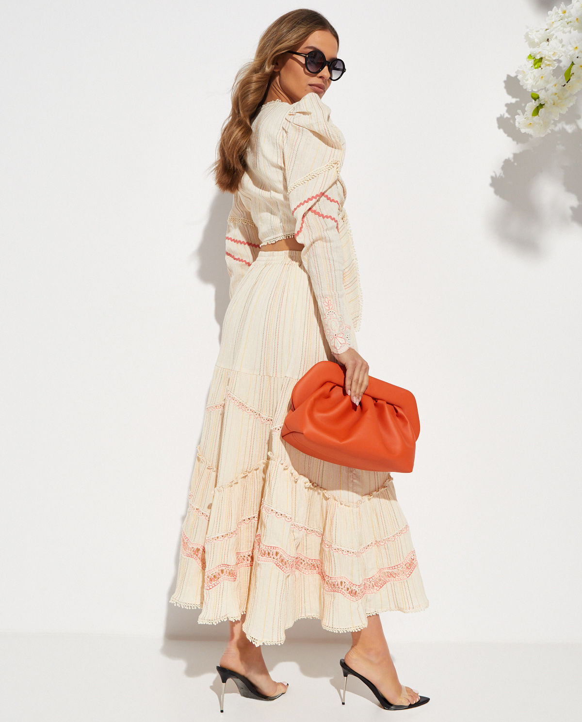 Lniana spódnica midi - Image #3