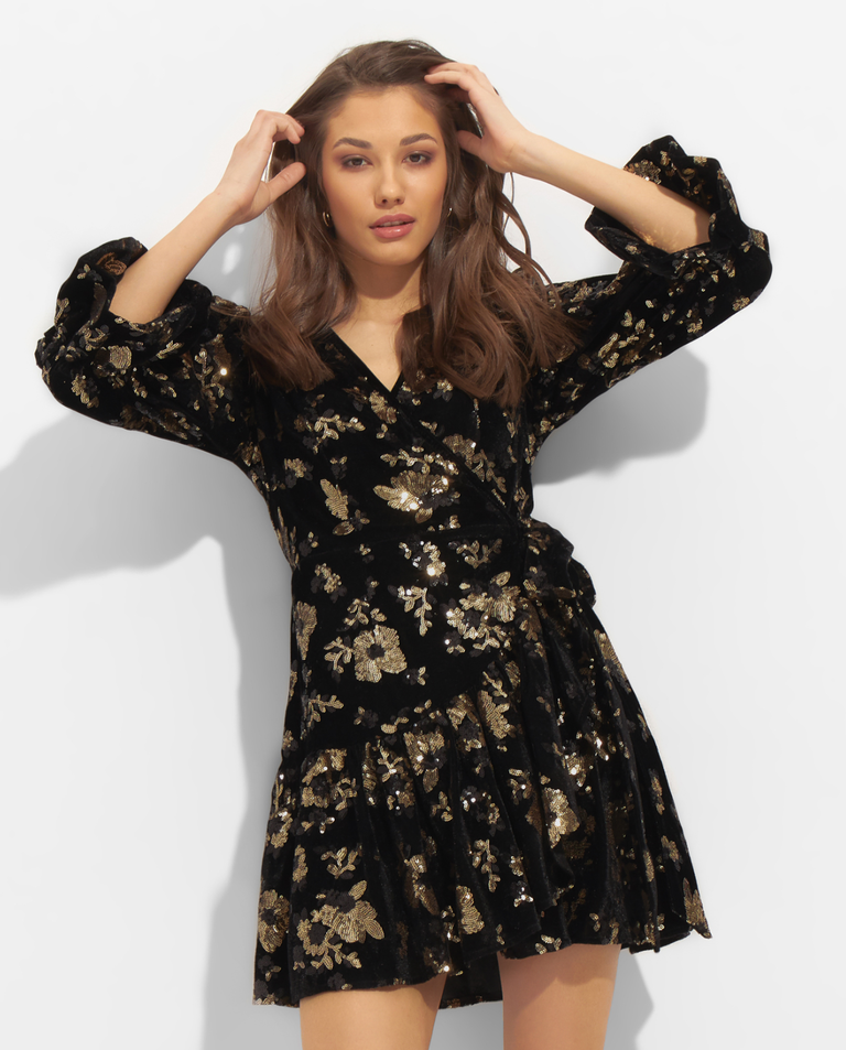 Kopertowa sukienka mini Carrie