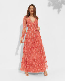 Długa różowa sukienka Davoli - Image #0