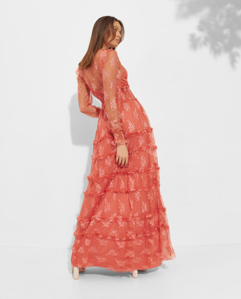 Długa różowa sukienka Davoli