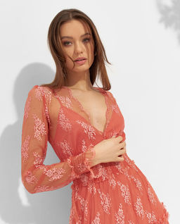 Długa różowa sukienka Davoli - Image #2