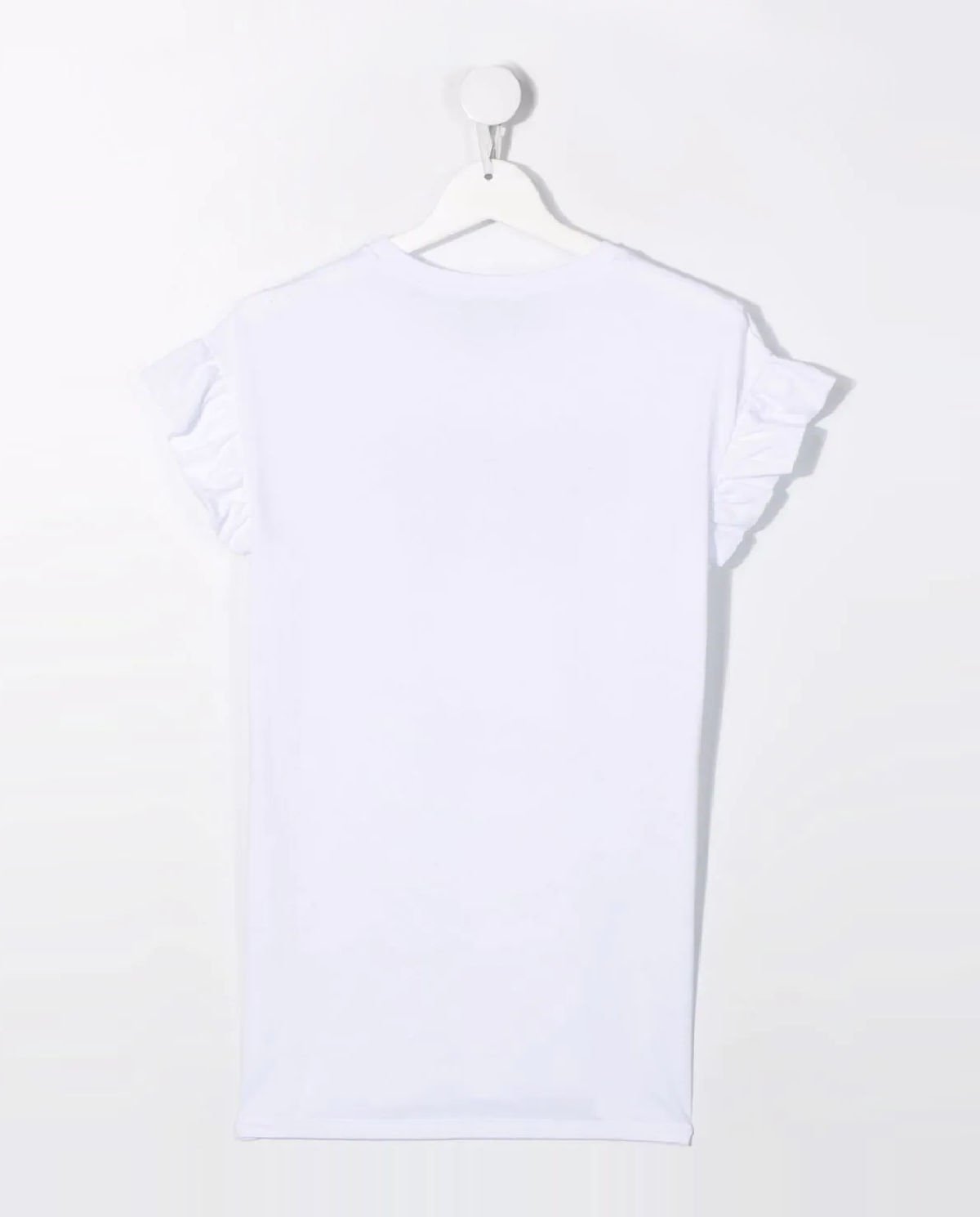 Biały t-shirt z falbankami na rękawach 4-16 lat - Image #1