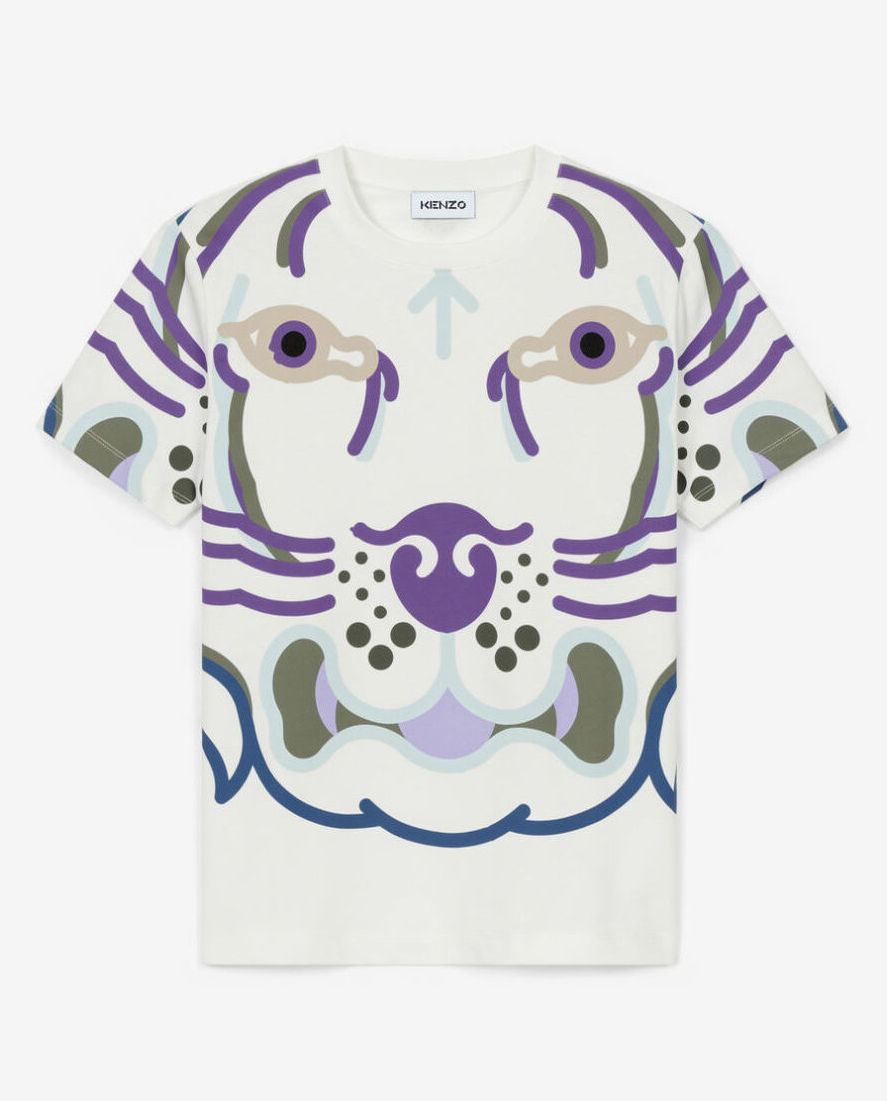 Biały t-shirt z kolorowym nadrukiem - Image #0